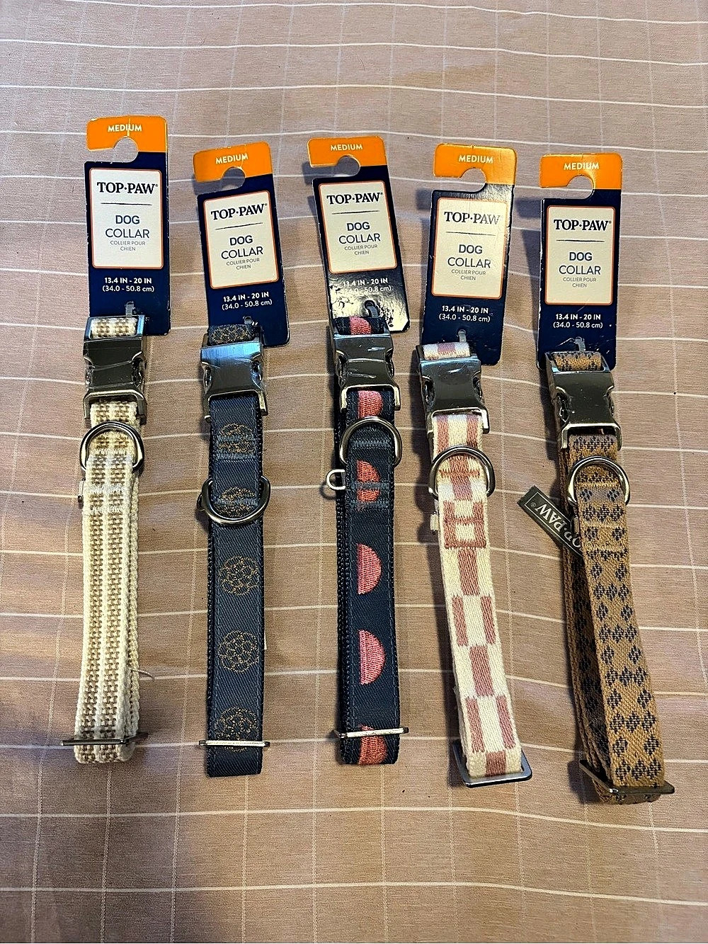 TOP-PAW Dog Collars 5-Pack Medium NWT